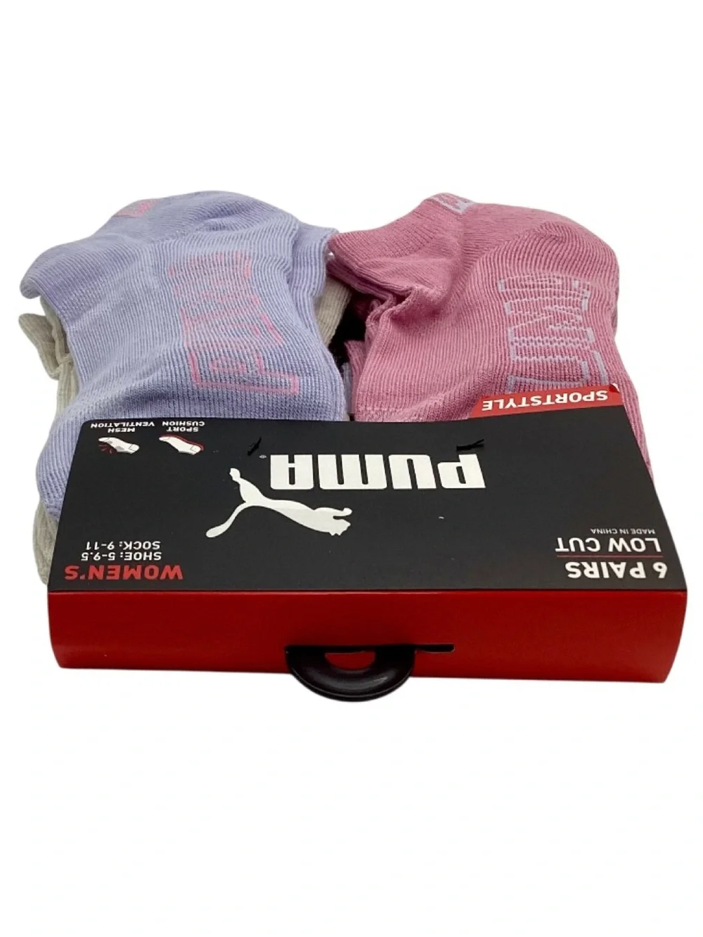 Puma 6 pk. Low Cut Sportstyle Training Socks (NWT) (Shoe Size: 5-9.5)